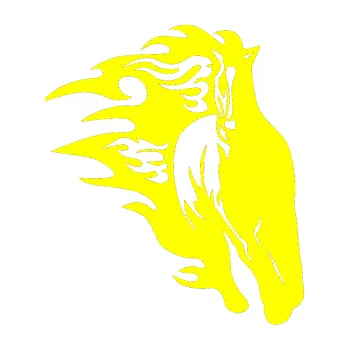 Samolepicí dekorace na vozidlo Animal flames 007 pravá kůň (05 - žlutá citron) SAMOLEPKA NA AUTO, NÁLEPKA, FÓLIE, POLEP, TUNING, VLASTNÍ TEXT, TISK, AUTOSAMOLEPKY.cz, POLEPY, OBRÁZEK, LOGO, 3D STICKERS