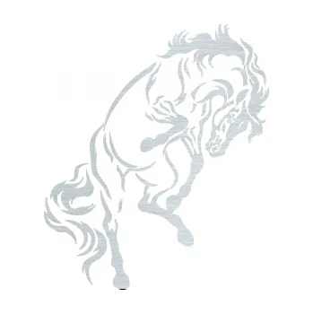 Samolepící dekorace SAMOLEPKA Kůň 047 pravá (61 - škrábaný hliník) NA AUTO, NÁLEPKA, FÓLIE, POLEP, TUNING, VLASTNÍ TEXT, TISK, AUTOSAMOLEPKY.cz, POLEPY, OBRÁZEK, LOGO, SAMOLEPKY