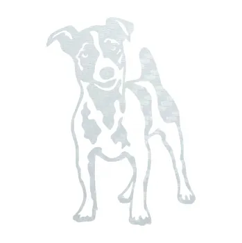 Polep vozidla SAMOLEPKA Pes 144 levá Jack Russel terier (51 - 3D karbon bílý) NA AUTO, NÁLEPKA, FÓLIE, POLEP, TUNING, VLASTNÍ TEXT, TISK, AUTOSAMOLEPKY.cz, POLEPY, OBRÁZEK, LOGO, SAMOLEPKY