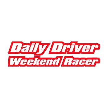 Polep vozidla SAMOLEPKA Daily driver weekend racer (10 - červená) NA AUTO, NÁLEPKA, FÓLIE, POLEP, TUNING, VLASTNÍ TEXT, TISK, AUTOSAMOLEPKY.cz, POLEPY, OBRÁZEK, LOGO, SAMOLEPKY
