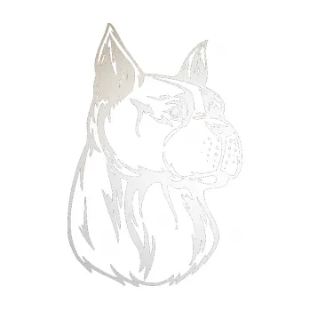 Polep vozidla SAMOLEPKA NA AUTO Pes 017 pravá (82 - odrazková reflexní bílá) NÁLEPKA, FÓLIE, POLEP, TUNING, VLASTNÍ TEXT, TISK, AUTOSAMOLEPKY.cz, POLEPY, OBRÁZEK, LOGO, SAMOLEPKY