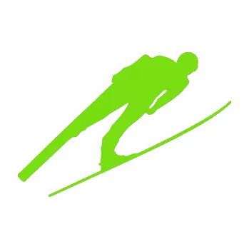 Samolepicí dekorace na vozidlo Lyžař 016 pravá (04 - zelená kawasaki) SAMOLEPKA NA AUTO, NÁLEPKA, FÓLIE, POLEP, TUNING, VLASTNÍ TEXT, TISK, AUTOSAMOLEPKY.cz, POLEPY, OBRÁZEK, LOGO, 3D STICKERS