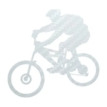 Polep vozidla SAMOLEPKA Cyklista 009 levá horské kolo (51 - 3D karbon bílý) NA AUTO, NÁLEPKA, FÓLIE, POLEP, TUNING, VLASTNÍ TEXT, TISK, AUTOSAMOLEPKY.cz, POLEPY, OBRÁZEK, LOGO, SAMOLEPKY