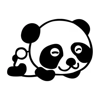 Samolepící dekorace Panda 003 pravá (01 - černá) SAMOLEPKA NA AUTO, NÁLEPKA, FÓLIE, POLEP, TUNING, VLASTNÍ TEXT, TISK, AUTOSAMOLEPKY.cz, POLEPY, OBRÁZEK, LOGO, 3D STICKERS