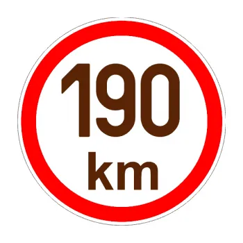samolepka Maximální rychlost 190km - nejvyšší konstrukční rychlost (15 - hnědá) SAMOLEPKA NA AUTO, NÁLEPKA, FÓLIE, POLEP, TUNING, VLASTNÍ TEXT, TISK, AUTOSAMOLEPKY.cz, POLEPY, OBRÁZEK, LOGO, 3D STICKERS