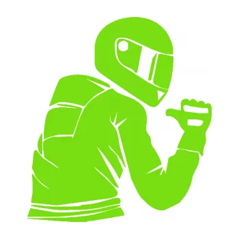 Samolepící dekorace Motorkář 001 pravá (04 - zelená kawasaki) SAMOLEPKA NA AUTO, NÁLEPKA, FÓLIE, POLEP, TUNING, VLASTNÍ TEXT, TISK, AUTOSAMOLEPKY.cz, POLEPY, OBRÁZEK, LOGO, 3D STICKERS