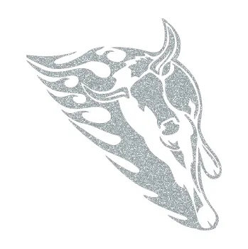 Samolepicí dekorace na vozidlo Animal flames 012 pravá býk (91 - Ultra Metalic stříbrná metalíza) SAMOLEPKA NA AUTO, NÁLEPKA, FÓLIE, POLEP, TUNING, VLASTNÍ TEXT, TISK, AUTOSAMOLEPKY.cz, POLEPY, OBRÁZEK, LOGO, 3D STICKERS