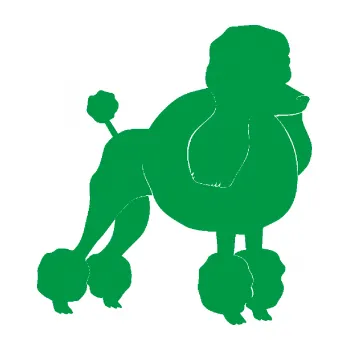 Polep vozidla SAMOLEPKA Pes 092 pravá Pudl (12 - zelená) NA AUTO, NÁLEPKA, FÓLIE, POLEP, TUNING, VLASTNÍ TEXT, TISK, AUTOSAMOLEPKY.cz, POLEPY, OBRÁZEK, LOGO, SAMOLEPKY