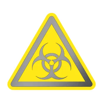 samolepka Biohazard barevný trojúhelník (42 - stříbrná metalíza) SAMOLEPKA NA AUTO, NÁLEPKA, FÓLIE, POLEP, TUNING, VLASTNÍ TEXT, TISK, AUTOSAMOLEPKY.cz, POLEPY, OBRÁZEK, LOGO, 3D STICKERS