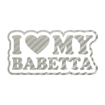 Polep vozidla SAMOLEPKA I love my babeta (52 - 3D karbon stříbrný) NA AUTO, NÁLEPKA, FÓLIE, POLEP, TUNING, VLASTNÍ TEXT, TISK, AUTOSAMOLEPKY.cz, POLEPY, OBRÁZEK, LOGO, SAMOLEPKY
