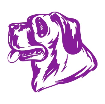 Polep vozidla SAMOLEPKA Pes 046 levá (14 - fialová) NA AUTO, NÁLEPKA, FÓLIE, POLEP, TUNING, VLASTNÍ TEXT, TISK, AUTOSAMOLEPKY.cz, POLEPY, OBRÁZEK, LOGO, SAMOLEPKY