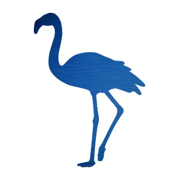 Samolepící dekorace SAMOLEPKA Plameňák 001 levá (65 - škrábaný kov modrý) NA AUTO, NÁLEPKA, FÓLIE, POLEP, TUNING, VLASTNÍ TEXT, TISK, AUTOSAMOLEPKY.cz, POLEPY, OBRÁZEK, LOGO, SAMOLEPKY