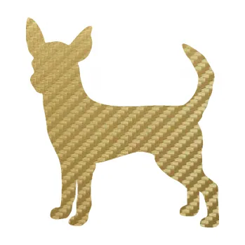 Polep vozidla SAMOLEPKA Pes 137 levá čivava (59 - 3D karbon zlatý) NA AUTO, NÁLEPKA, FÓLIE, POLEP, TUNING, VLASTNÍ TEXT, TISK, AUTOSAMOLEPKY.cz, POLEPY, OBRÁZEK, LOGO, SAMOLEPKY