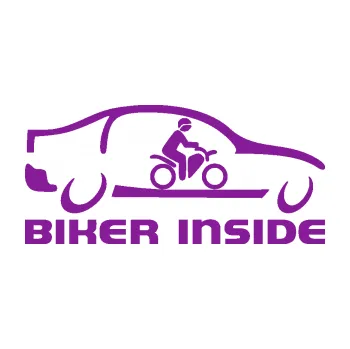 Polep vozidla SAMOLEPKA Biker inside 001 motorkář v autě (14 - fialová) NA AUTO, NÁLEPKA, FÓLIE, POLEP, TUNING, VLASTNÍ TEXT, TISK, AUTOSAMOLEPKY.cz, POLEPY, OBRÁZEK, LOGO, SAMOLEPKY