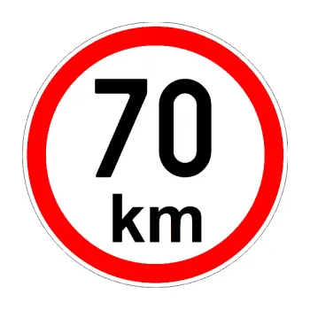samolepka Maximální rychlost 70km - nejvyšší konstrukční rychlost (01 - černá) SAMOLEPKA NA AUTO, NÁLEPKA, FÓLIE, POLEP, TUNING, VLASTNÍ TEXT, TISK, AUTOSAMOLEPKY.cz, POLEPY, OBRÁZEK, LOGO, 3D STICKERS