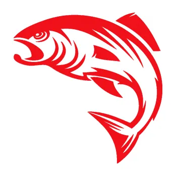 Polep vozidla SAMOLEPKA Ryba 018 levá (10 - červená) NA AUTO, NÁLEPKA, FÓLIE, POLEP, TUNING, VLASTNÍ TEXT, TISK, AUTOSAMOLEPKY.cz, POLEPY, OBRÁZEK, LOGO, SAMOLEPKY