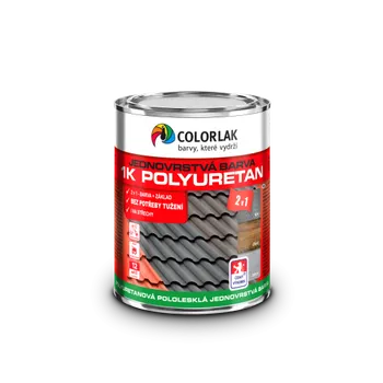 univerzální barva Colorlak 1K POLYURETAN U2210 jednosložková pololesklá barva 0,6L RAL9010 - bílá