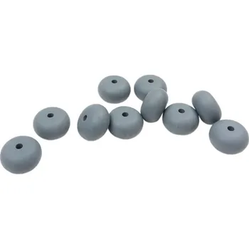 Příze Silikonový korálek oválný 12mm Tmavě šedý (Silikonový korálek oválný 12mm Tmavě šedý)