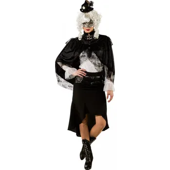 Karnevalový kostým Dámský plášť - Steampunk černý S/M