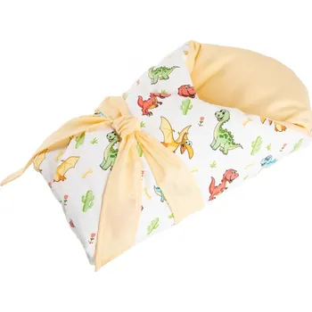 Zavinovačka JAN peří Péřová zavinovačka "Dráček" dinosauři žlutí - Péřová zavinovačka "Dráček" 80x80 cm/dinosauři žlutí vnitřek + potah