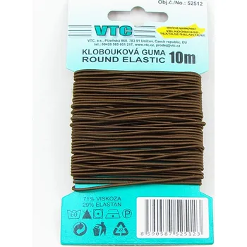 Textilní guma Klobouková guma 10m na kartě hnědá