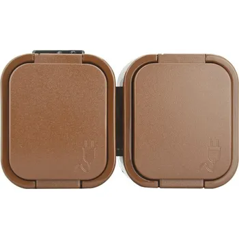 Elektrická zásuvka Dvojzásuvka E2 5004082111770 IP54 hnědá