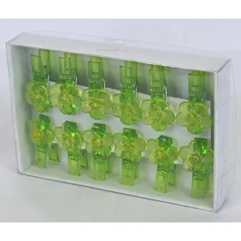 Železářství Kolíčky květina z pvc "zelený" - 3,5 cm - 12 ks