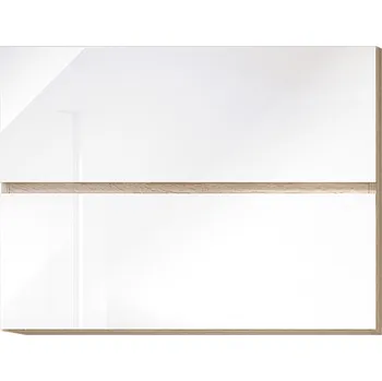 Komoda Horní skříňka G 80 U, vysoký bílý lesk/dub sonoma, LINE