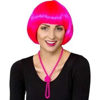 Karnevalový kostým Dámská paruka - Mikádo, růžové