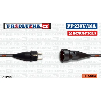 Prodlužovací kabel Prodlužka.cz Prodlužovací přívod Titanex koncovka ABL 230V/16A/3G2,5 M: Délka 2m