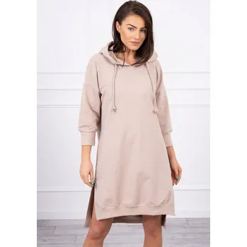 Dámská mikina Glara Jednobarevné mikinové šaty s kapsami 618032