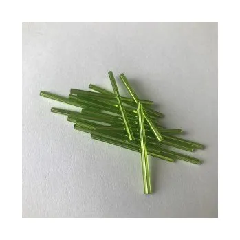 Dětské navlékací korálky Preciosa tyčinky žlutozelené rovné 35 mm