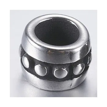 Materiál na výrobu šperku Korálek váleček s tečkovaným vzorem chirurgická ocel (1 ks)