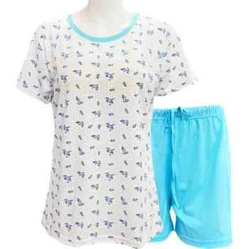 Dámské oblečení C-Lemon Dámské pyžamo šortkové Vianta - DK123 Barva: Tyrkysová, Velikost: M