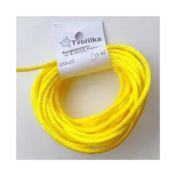 Korálek Saténová šňůra zářivě žlutá 2,0mm (5m)