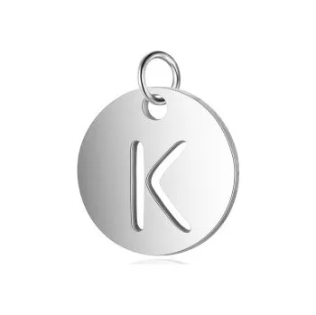 Přívěsek Přívěsek písmeno K 12x12mm chirurgická ocel