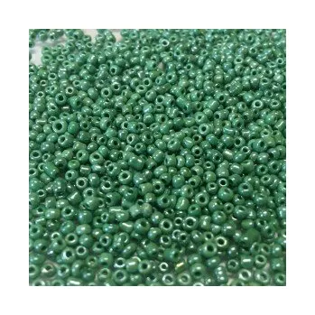 Dětské navlékací korálky Rokajl 9/0 zelená preleťová