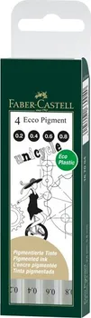 Faber-Castell Ecco Pigment sada 4 ks sudé černé