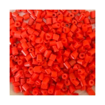 Dětské navlékací korálky Rokajl oranžovočervené rovné minityčinky (3 mm) (9/0)