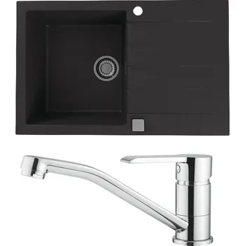 Granitový dřez Set Alveus (dřez Cadit 20 Black 91 + baterie Ruta Chrom) SETA20018