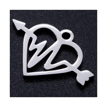 Přívěsek Přívěsek tep srdce v srdíčku 18x14mm chirurgická ocel