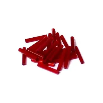 Dětské navlékací korálky Preciosa tyčinky tmavě červené matné rovné 15 mm