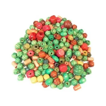 Dětské navlékací korálky Dřevěné korálky mix barev 5-7mm 20g