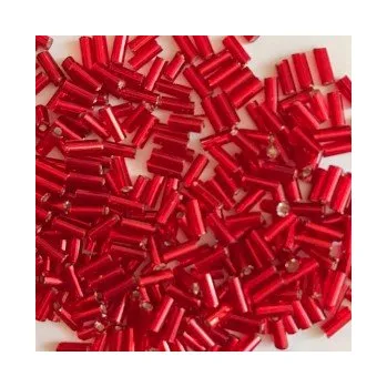 Dětské navlékací korálky Preciosa rokajl červené trubičky (5 mm)