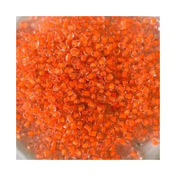 Dětské navlékací korálky Rokajl 10/0 neon oranžový průtah