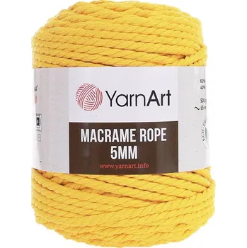 Příze YarnArt Macrame Rope 764, 5mm - žlutá