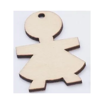 Panenka Dřevěný výřez panenka 45x30mm