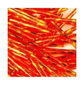 Dětské navlékací korálky Preciosa tyčinky tmavě oranžové kroucené 25 mm