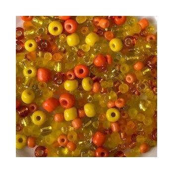 Korálek Rokajl 14/0 - 5/0 žlutooranžový větší mix