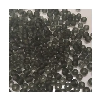 Dětské navlékací korálky Rokajl 6/0 šedá průhledná matná